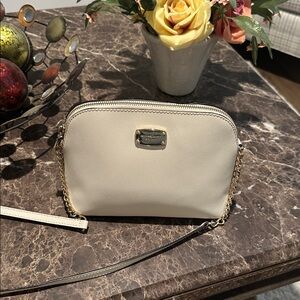 Michael Kors Cream Crossbody Bag with Gold Accents